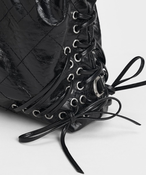 Duo ドゥオ チェーンハンドルツーウェイバックパック - ブラック Duo ドゥオ チェーンハンドルツーウェイバックパック - ブラック