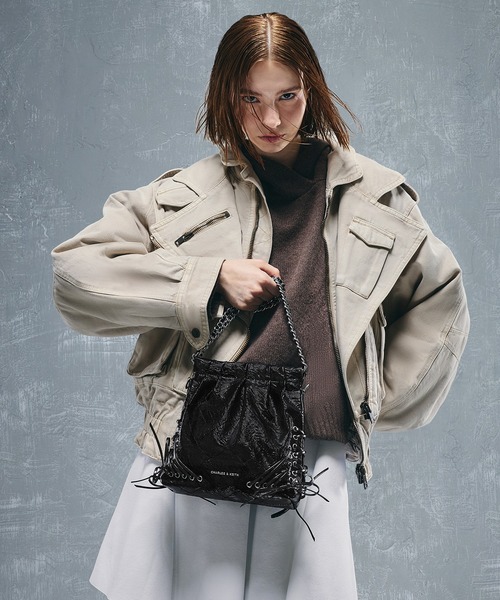 【CHARLES&KEITH】 Duo チェーンハンドルツーウェイバックパック Duo ドゥオ チェーンハンドルツーウェイバックパック