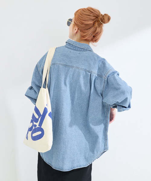 B.C STOCK(ベーセーストック)の「《追加5》ウォッシャブル / デニムワーカーシャツ(シャツ/ブラウス・レディース・ブルー・FREE)」の7枚目の写真