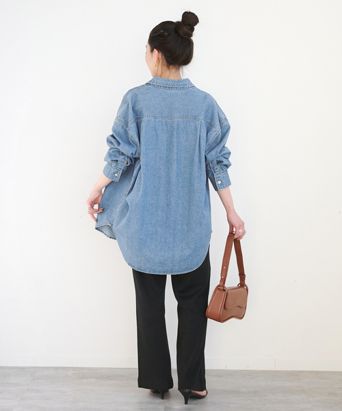 B.C STOCK(ベーセーストック)の「《追加5》ウォッシャブル / デニムワーカーシャツ(シャツ/ブラウス・レディース・ブルー・FREE)」の11枚目の写真