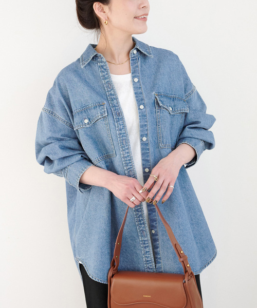 B.C STOCK(ベーセーストック)の「《追加5》ウォッシャブル / デニムワーカーシャツ(シャツ/ブラウス・レディース・ブルー・FREE)」の15枚目の写真