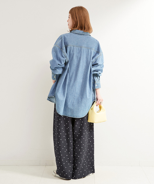 B.C STOCK(ベーセーストック)の「《追加5》ウォッシャブル / デニムワーカーシャツ(シャツ/ブラウス・レディース・ブルー・FREE)」の19枚目の写真