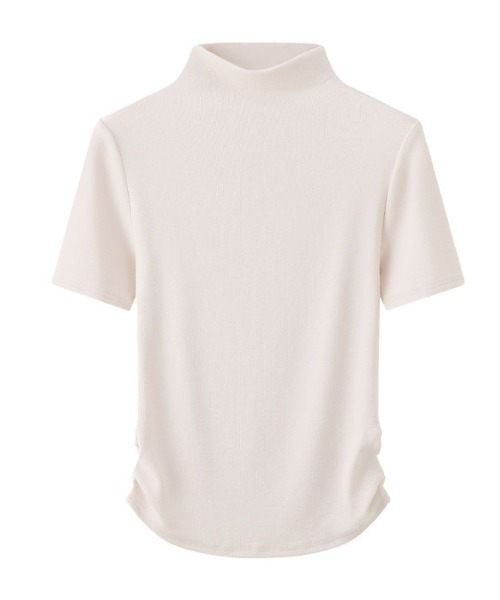 maison de LATIR（メゾンドラティール）の「上品な華やかさ纏う半袖ハイネックトップス（Tシャツ/カットソー・レディース・ホワイト/ブラウン/ブラック/カーキ・FREE）」の17枚目の写真