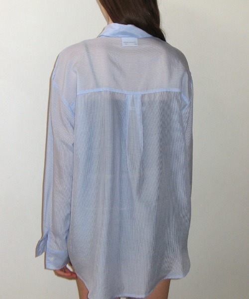 CRANK(クランク)の「【CRANK】FLOWER STRIPED SHEER SHIRT / 【クランク】フラワーストライプボーダーシアー長袖シャツ(シャツ/ブラウス・レディース・ホワイト/ピンク/ブルー・ONE SIZE)」の13枚目の写真
