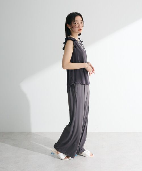 Green　Parks（グリーンパークス）の「・SUGARSPOON 【ラッシュガード】ワイドパンツ（その他パンツ・レディース・チャコールグレー/カーキ/ブラック・FREE）」の6枚目の写真