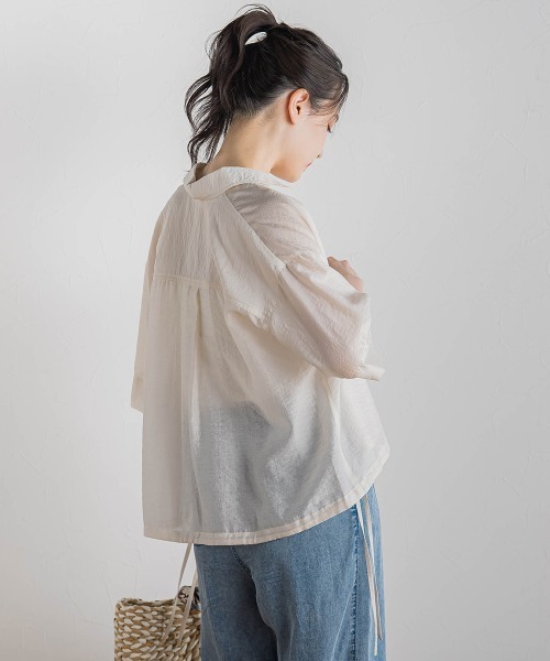 Droite lautreamont(ドロワットロートレアモン)の「シアーシャツ≪手洗い可能≫(シャツ/ブラウス・レディース・イエロー/グリーン/ピンク・M)」の19枚目の写真