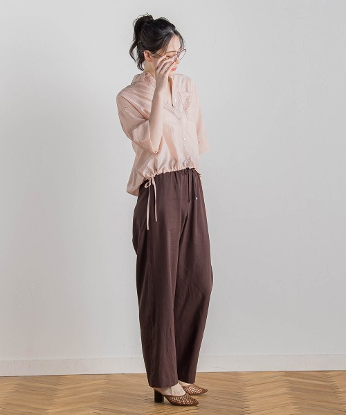 Droite lautreamont(ドロワットロートレアモン)の「シアーシャツ≪手洗い可能≫(シャツ/ブラウス・レディース・イエロー/グリーン/ピンク・M)」の4枚目の写真