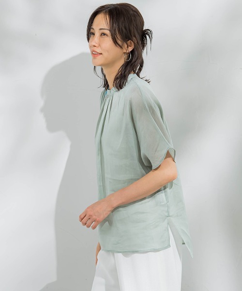 LAUTREAMONT / ロートレアモン 【WEB限定】ラミーギャザーブラウス≪洗濯機で洗える≫ WEB限定】ラミーギャザーブラウス≪洗濯機で洗える
