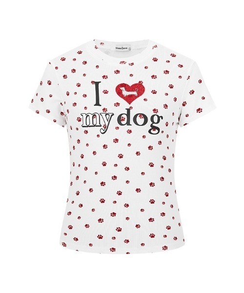 SHEPP(シープ)の「I LOVE MY DOG T -shirt アイラブマイドッグTシャツ(Tシャツ/カットソー・レディース・グレー/レッド・M)」の20枚目の写真