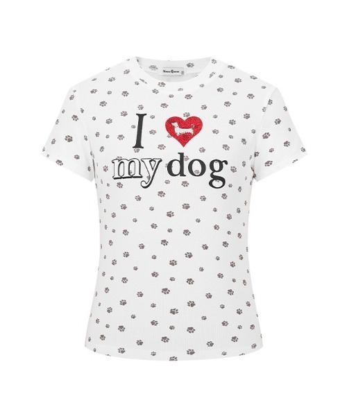 SHEPP(シープ)の「I LOVE MY DOG T -shirt アイラブマイドッグTシャツ(Tシャツ/カットソー・レディース・グレー/レッド・M)」の19枚目の写真