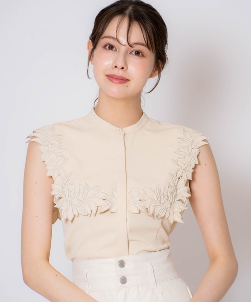 KAPITAL キャピタル リネン シャツ ブラウス ノーカラー 刺繍 花柄 KAPITAL キャピタル リネン シャツ ブラウス ノーカラー 刺繍 花