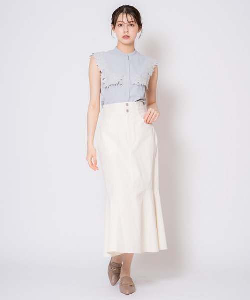 NOELA(ノエラ)の「刺繍カラーブラウス(シャツ/ブラウス・レディース・ベージュ/サックスブルー/オフホワイト・フリー)」の20枚目の写真