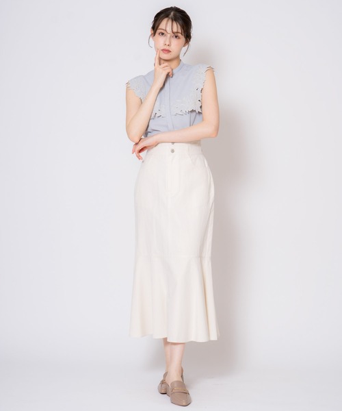 NOELA(ノエラ)の「刺繍カラーブラウス(シャツ/ブラウス・レディース・ベージュ/サックスブルー/オフホワイト・フリー)」の19枚目の写真