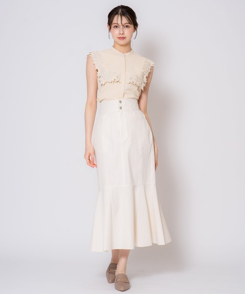 NOELA(ノエラ)の「刺繍カラーブラウス(シャツ/ブラウス・レディース・ベージュ/サックスブルー/オフホワイト・フリー)」の12枚目の写真