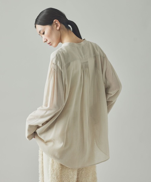 今期カレンソロジー　ウールミックスボイルフリルブラウス Curensology(カレンソロジー)/ウールミックスボイルフリル