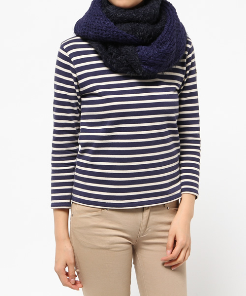 AZUL by moussy（アズールバイマウジー）の「PE/ACシャギーMIX Wスヌード（ストール/ショール・レディース・ブラック/ネイビー・FREE）」の6枚目の写真