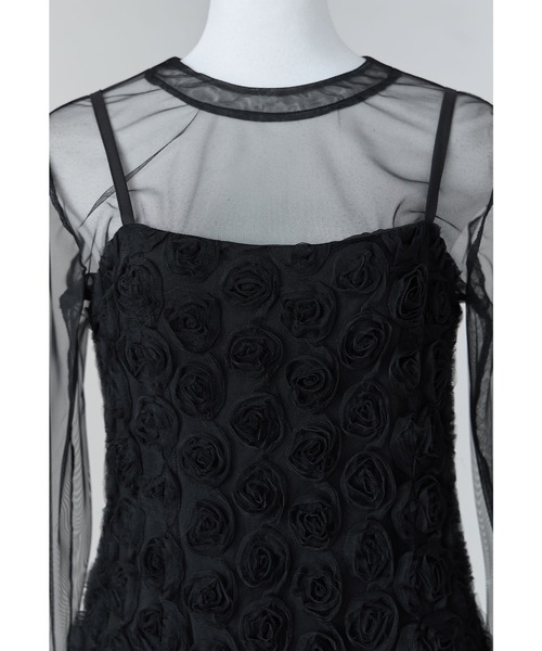 セール】ローズレースペンシルドレス 3点セット ベスト キャミ