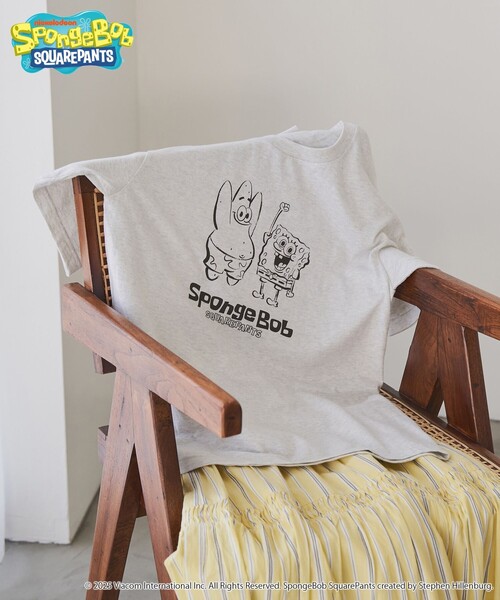 coen(コーエン)の「【SpongeBob / スポンジ・ボブ 別注】グラフィックプリントUNI-Tシャツ(Tシャツ/カットソー・レディース・オフホワイト/その他2/その他3/ダークグレー/その他1/イエロー/ライトピンク/ナチュラル・M/L)」の4枚目の写真