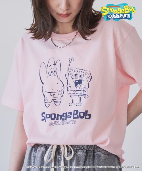 coen(コーエン)の「【SpongeBob / スポンジ・ボブ 別注】グラフィックプリントUNI-Tシャツ(Tシャツ/カットソー・レディース・オフホワイト/その他2/その他3/ダークグレー/その他1/イエロー/ライトピンク/ナチュラル・M/L)」の5枚目の写真