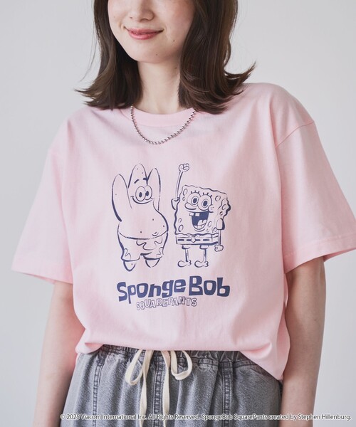 coen(コーエン)の「【SpongeBob / スポンジ・ボブ 別注】グラフィックプリントUNI-Tシャツ(Tシャツ/カットソー・レディース・オフホワイト/その他2/その他3/ダークグレー/その他1/イエロー/ライトピンク/ナチュラル・M/L)」の11枚目の写真