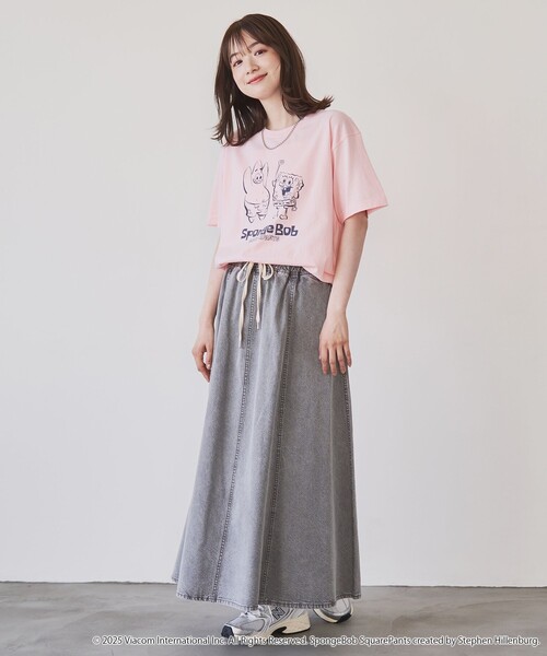 coen(コーエン)の「【SpongeBob / スポンジ・ボブ 別注】グラフィックプリントUNI-Tシャツ(Tシャツ/カットソー・レディース・オフホワイト/その他2/その他3/ダークグレー/その他1/イエロー/ライトピンク/ナチュラル・M/L)」の12枚目の写真