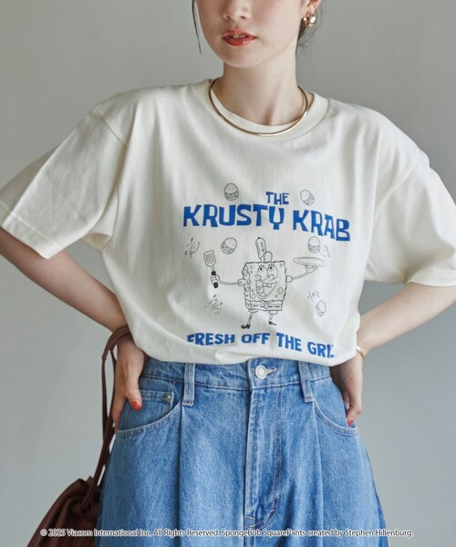 coen(コーエン)の「【SpongeBob / スポンジ・ボブ 別注】グラフィックプリントUNI-Tシャツ(Tシャツ/カットソー・レディース・オフホワイト/その他2/その他3/ダークグレー/その他1/イエロー/ライトピンク/ナチュラル・M/L)」の17枚目の写真