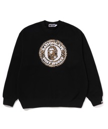 A BATHING APE(AxCVOGCv)WILD LEOPARD PATTERN RELAXED FIT CREWNECK SWEATSHIRT #1(XEFbg)