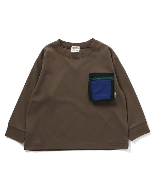 F.O.KIDS（エフオーキッズ）の「UTILITY POCKET 長袖Tシャツ（Tシャツ/カットソー・キッズ・ブラック/ブラウン/グリーン・80/90/100/110/120/130/140/150/160）」の2枚目の写真