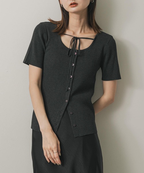 SENSE OF PLACE by URBAN RESEARCH（センスオブプレイスバイアーバンリサーチ）の「アレンジコードコンパクトセーター（ニット/セーター・レディース・モカ/オフホワイト/チャコールグレー・ONE）」の3枚目の写真