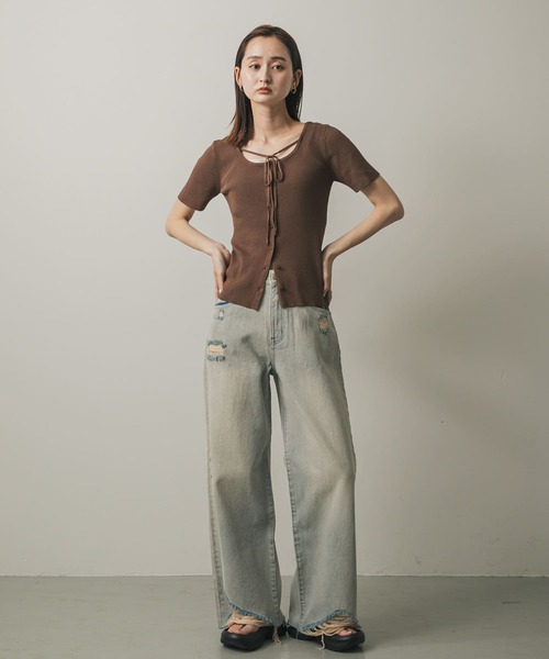 SENSE OF PLACE by URBAN RESEARCH（センスオブプレイスバイアーバンリサーチ）の「アレンジコードコンパクトセーター（ニット/セーター・レディース・モカ/オフホワイト/チャコールグレー・ONE）」の17枚目の写真