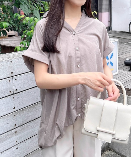 INGNI（イング）の「【WEB限定】【半袖】多種ボタン後ろレースアップタケノコタックシャツ（シャツ/ブラウス・レディース・オフホワイト/グレー系その他/イエロー系その他5/ブラック系1/ネイビー系2/サックスブルー系8・M）」の19枚目の写真