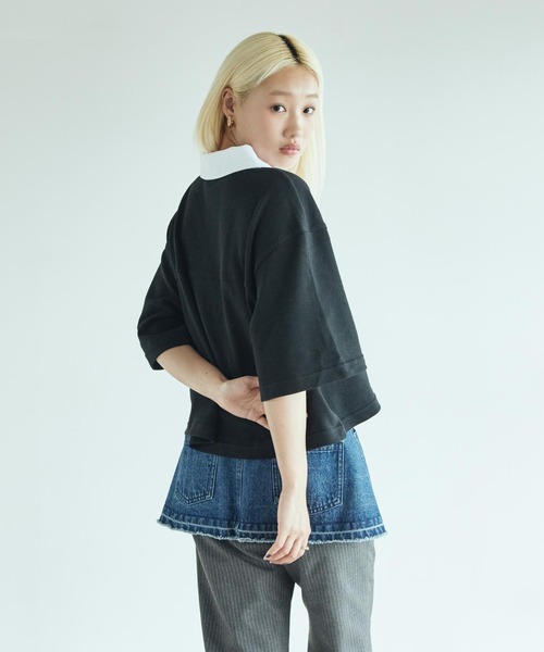 NIKE（ナイキ）の「ナイキ スポーツウェア ウィメンズ オーバーサイズド ショートスリーブ ポロ トップ / Nike Sportswear Women's Oversized Short-Sleeve Polo Top IB2154-010 Black（ポロシャツ・レディース・ブラック・XS/XL/S/M/L）」の3枚目の写真