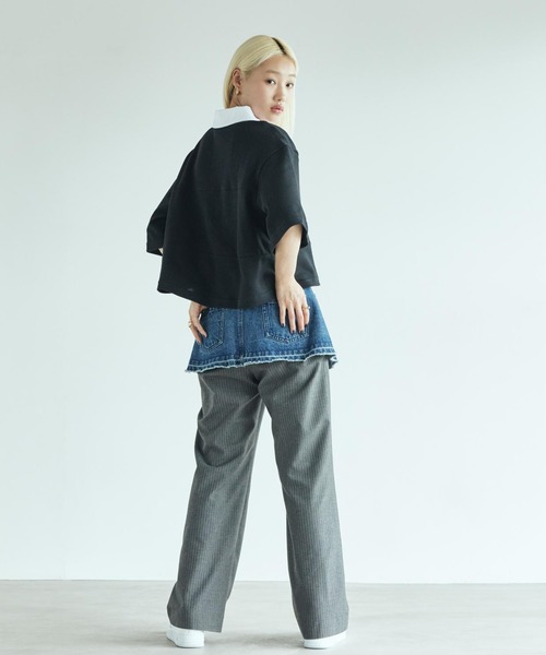 NIKE（ナイキ）の「ナイキ スポーツウェア ウィメンズ オーバーサイズド ショートスリーブ ポロ トップ / Nike Sportswear Women's Oversized Short-Sleeve Polo Top IB2154-010 Black（ポロシャツ・レディース・ブラック・XS/XL/S/M/L）」の7枚目の写真