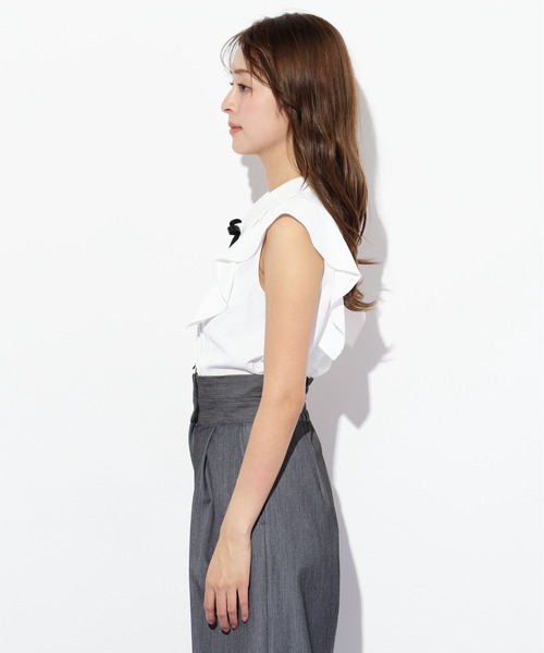 JILL by JILL STUART（ジルバイジルスチュアート）の「◇リボン付きピンタックノースリーブブラウス（シャツ/ブラウス・レディース・ホワイト/ブルー/ピンク・FREE）」の8枚目の写真