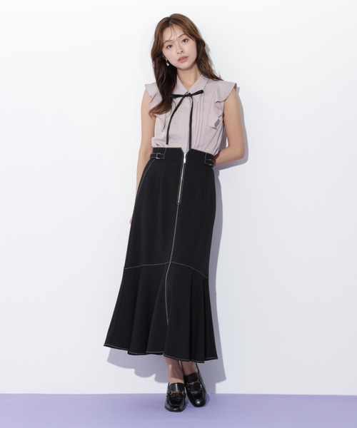 JILL by JILL STUART（ジルバイジルスチュアート）の「◇リボン付きピンタックノースリーブブラウス（シャツ/ブラウス・レディース・ホワイト/ブルー/ピンク・FREE）」の14枚目の写真