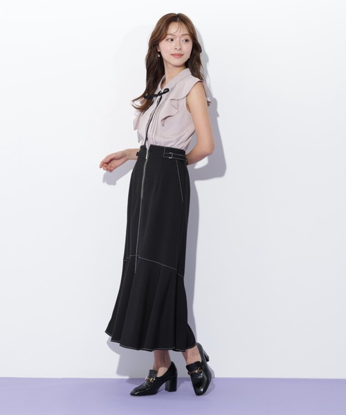 JILL by JILL STUART（ジルバイジルスチュアート）の「◇リボン付きピンタックノースリーブブラウス（シャツ/ブラウス・レディース・ホワイト/ブルー/ピンク・FREE）」の15枚目の写真