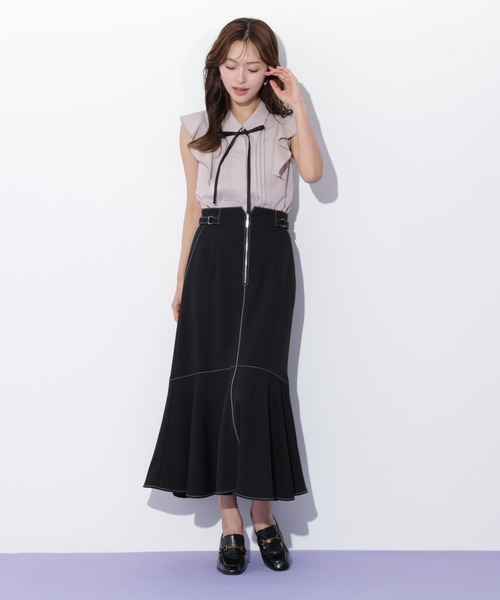 JILL by JILL STUART（ジルバイジルスチュアート）の「◇リボン付きピンタックノースリーブブラウス（シャツ/ブラウス・レディース・ホワイト/ブルー/ピンク・FREE）」の16枚目の写真