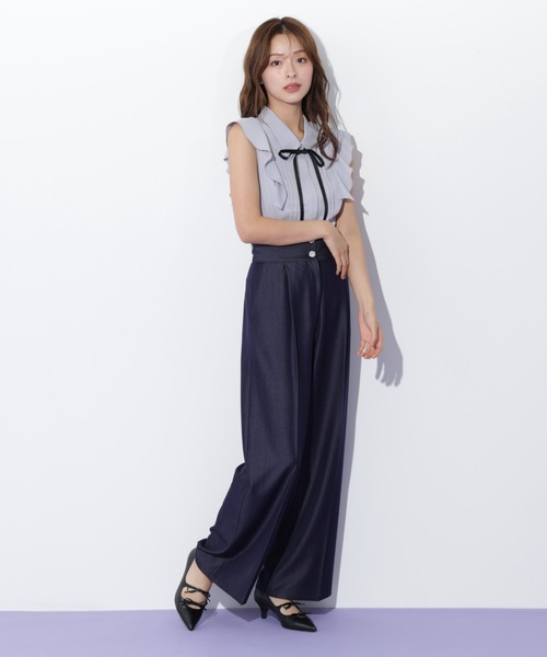 JILL by JILL STUART（ジルバイジルスチュアート）の「◇リボン付きピンタックノースリーブブラウス（シャツ/ブラウス・レディース・ホワイト/ブルー/ピンク・FREE）」の22枚目の写真