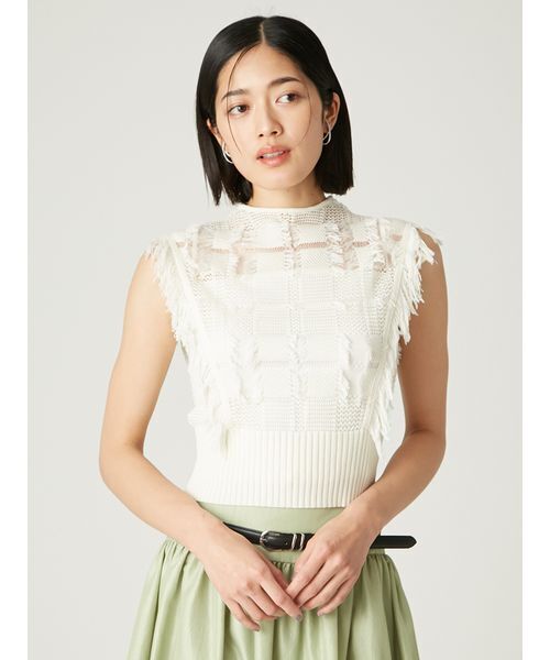 チェックジャカードニットトップス（ニット/セーター）｜FRAY I.D