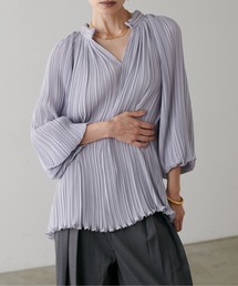 【LARUTA】プリーツスモックブラウス