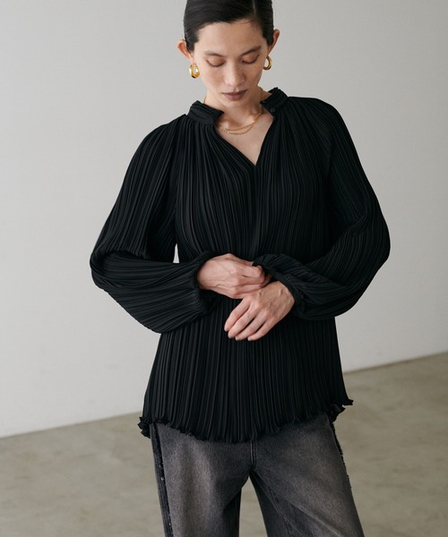 LARUTA】プリーツスモックブラウス（シャツ/ブラウス）｜LARUTA