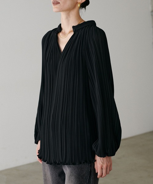 LARUTA（ラルータ）の「【LARUTA】プリーツスモックブラウス（シャツ/ブラウス・レディース・ブラウン/オフホワイト/サックスブルー/ブラック・FREE）」の13枚目の写真