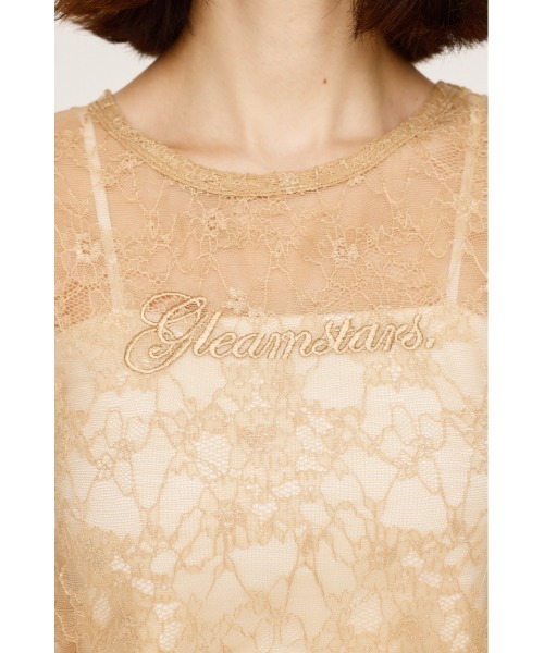SLY(スライ)の「CUT LACE EMBROIDERY T/SH カット レース エンブロイダリー Tシャツ 夏服 秋服 半袖 シアートップス(Tシャツ/カットソー・レディース・ブラック/ベージュ・FREE)」の11枚目の写真