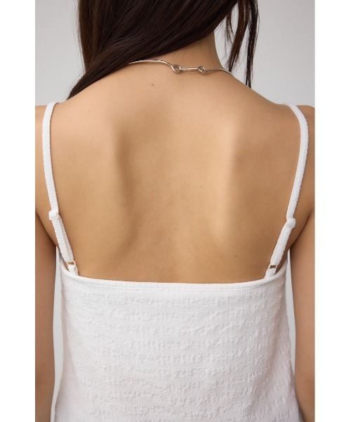 AZUL by moussy（アズールバイマウジー）の「ニュアンスリブキャミソール（キャミソール・レディース・ブラック/オフホワイト・SMALL/MEDIUM）」の10枚目の写真