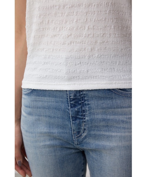 AZUL by moussy（アズールバイマウジー）の「ニュアンスリブキャミソール（キャミソール・レディース・ブラック/オフホワイト・SMALL/MEDIUM）」の12枚目の写真