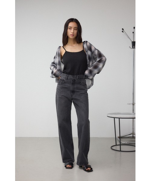 AZUL by moussy（アズールバイマウジー）の「ニュアンスリブキャミソール（キャミソール・レディース・ブラック/オフホワイト・SMALL/MEDIUM）」の15枚目の写真