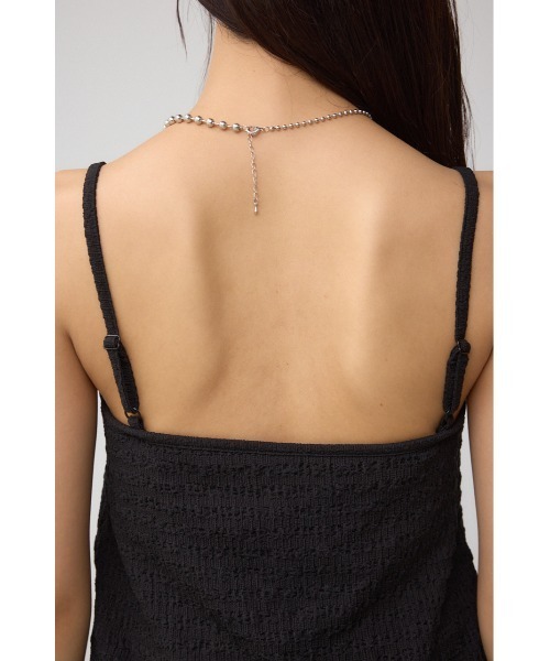 AZUL by moussy（アズールバイマウジー）の「ニュアンスリブキャミソール（キャミソール・レディース・ブラック/オフホワイト・SMALL/MEDIUM）」の20枚目の写真