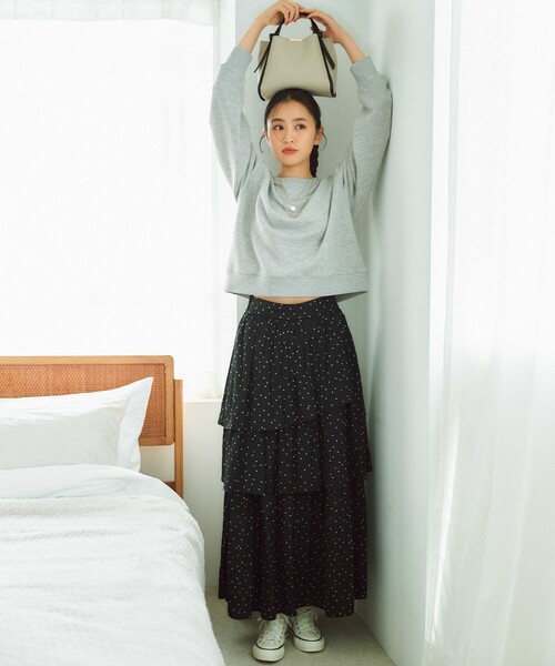 組曲(クミキョク)の「バックプリント裏毛 プルオーバー(Tシャツ/カットソー・レディース・ライトグレー系/ブラック系・S2)」の6枚目の写真