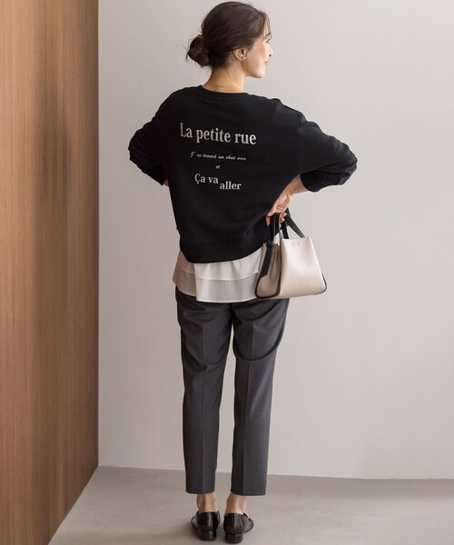 組曲(クミキョク)の「バックプリント裏毛 プルオーバー(Tシャツ/カットソー・レディース・ライトグレー系/ブラック系・S2)」の15枚目の写真