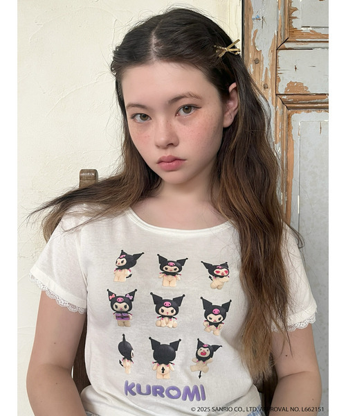 sanrio(サンリオ)の「【KUROMI】 ENCYCLOPEDIA TEE(Tシャツ/カットソー・レディース・オフホワイト/ピンク/ブラック・FREE)」の2枚目の写真